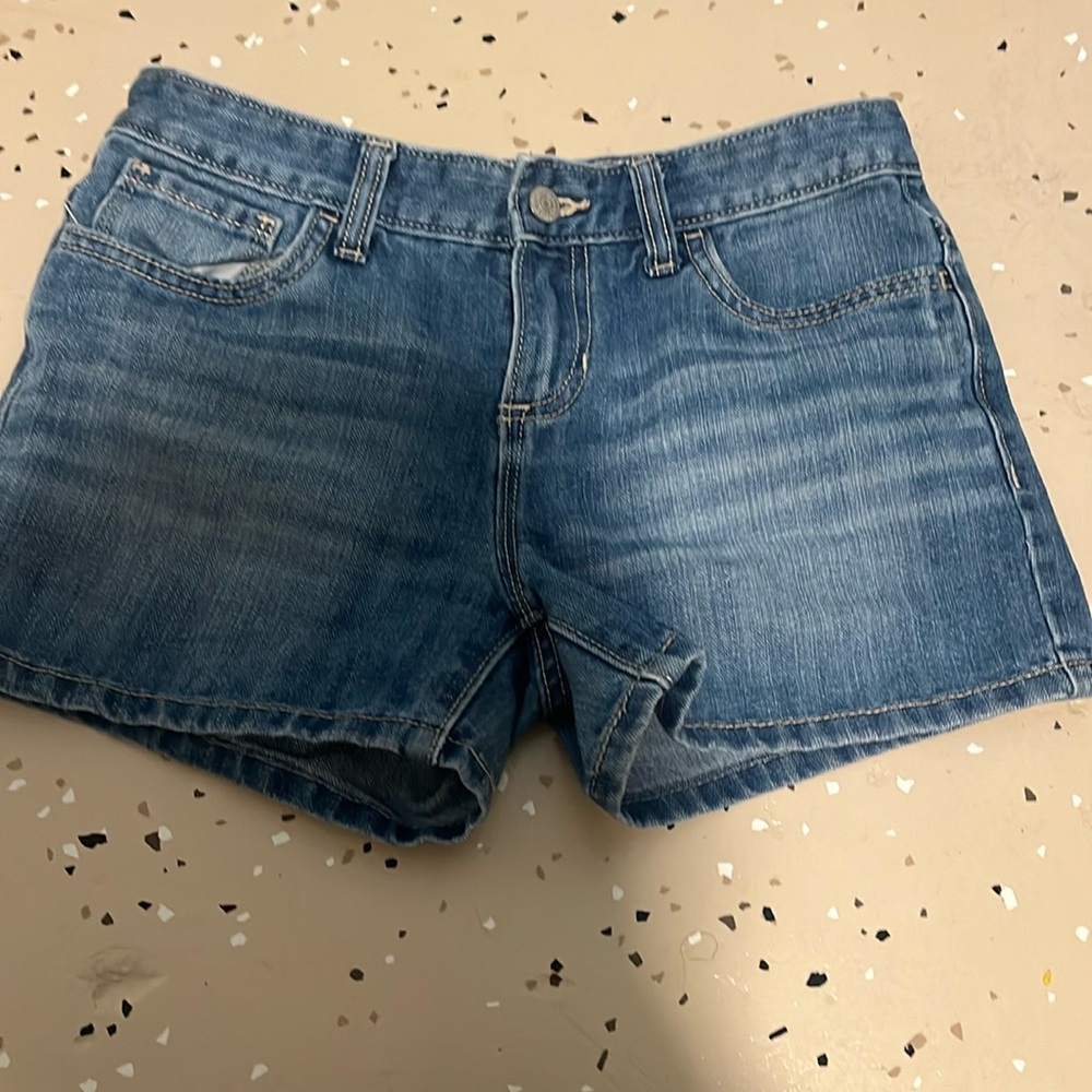 Low rise jean shorts